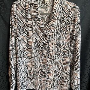 Alia Black and White Zebra Print Blouse